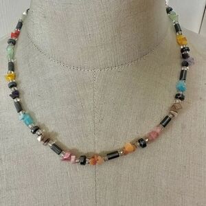 Multicolor Gemstone & Hematite Necklace